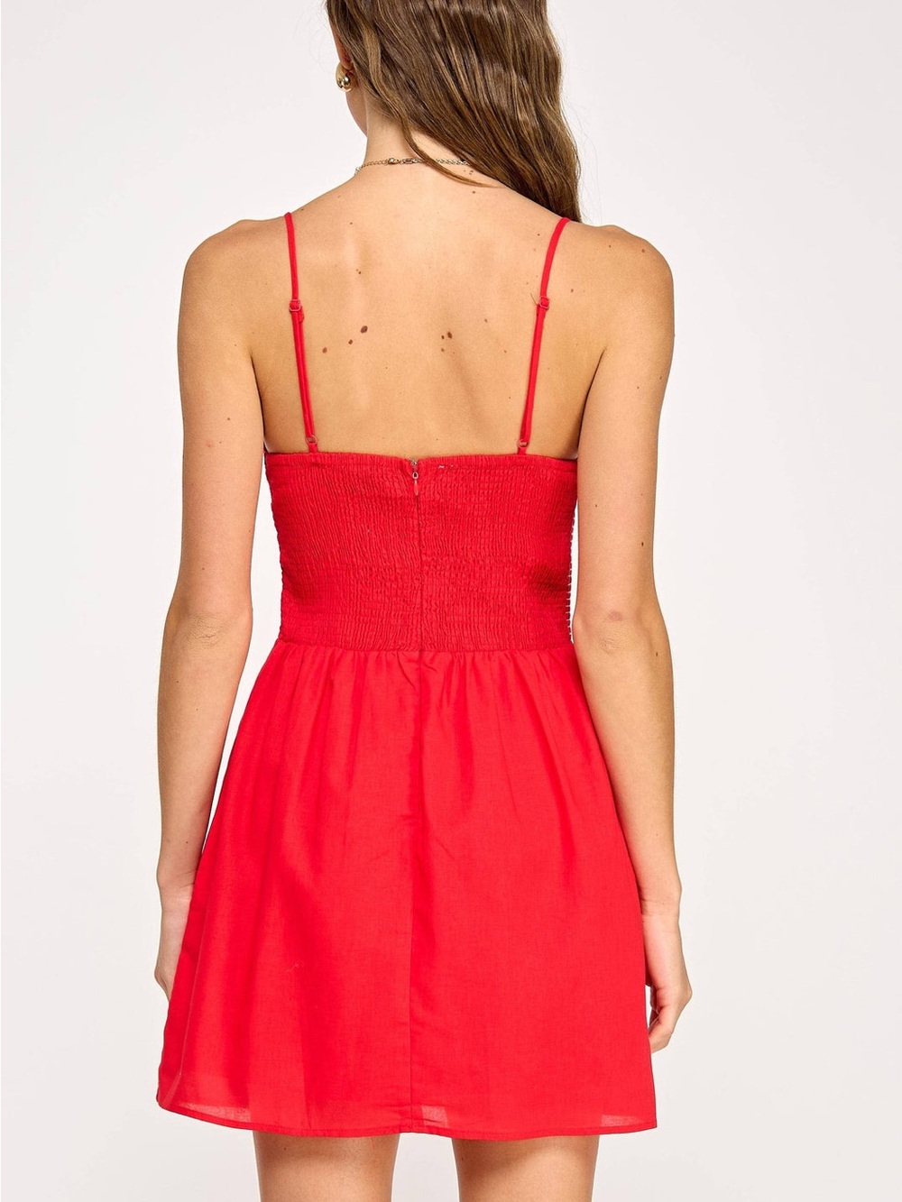 Red Spaghetti Strap Mini Dress - Picture 3 of 7
